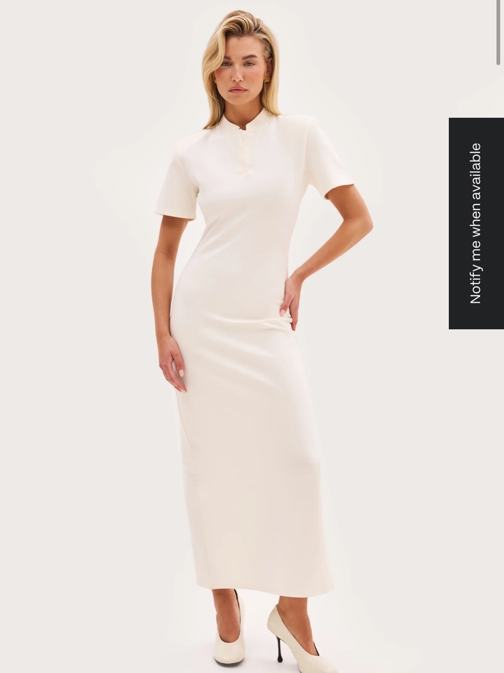 SOLD OUT MAEBE POWER FITTED DRESS - CREAM